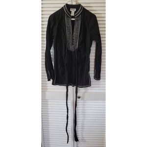 Embroidered Cotton-Linen Top by Unique – Size S